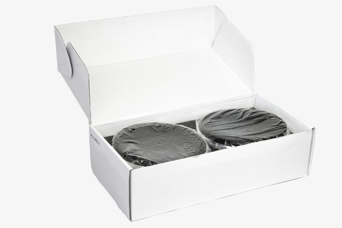 Karma Mobile Audio Allure 6 six inch car audio midbass speaker driver in their opened box.