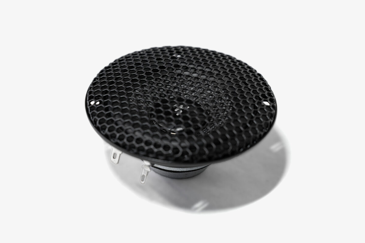 Karma Mobile Audio Aspect 3 three inch Midrange speaker driver for car audio with its grille installed